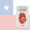 A book cover with the chilean flag and a picture of a steak.
